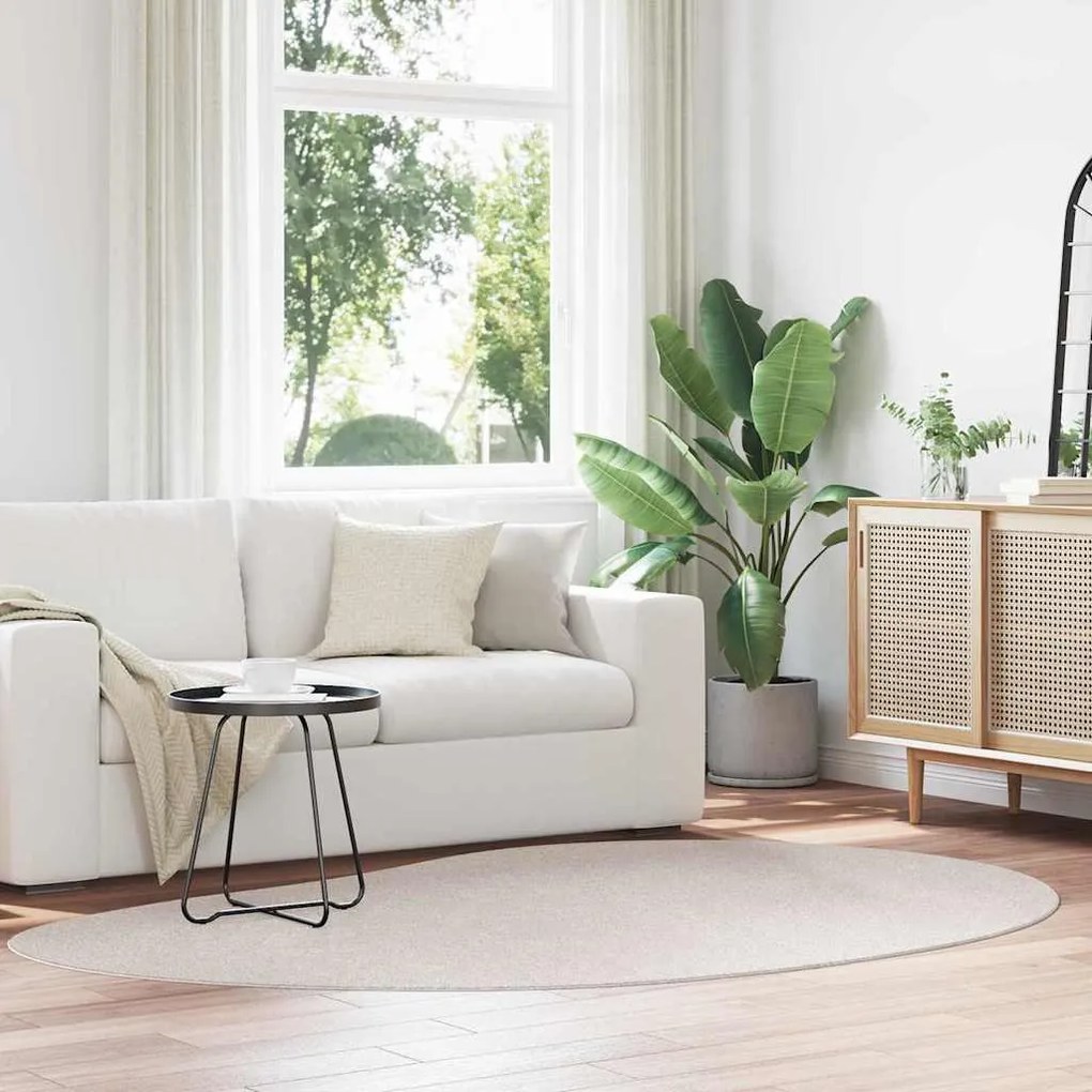 vidaXL Tapetes de área HUARTE Areia 160 x 230 cm Poliéster