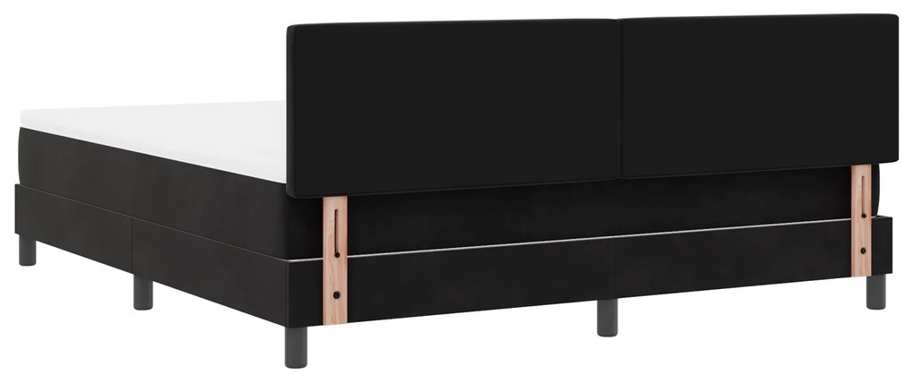 Cama Box com Colchão vidaXL Preto Super King Veludo