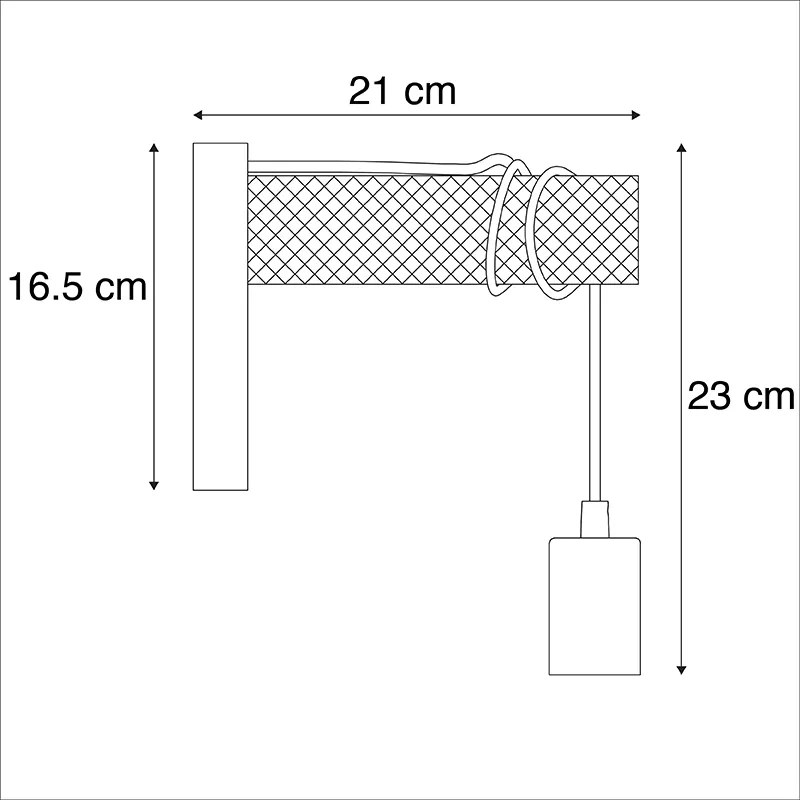 LED Candeeiro de parede industrial inteligente preto com madeira incl. wifi G95 - Gallow Industrial