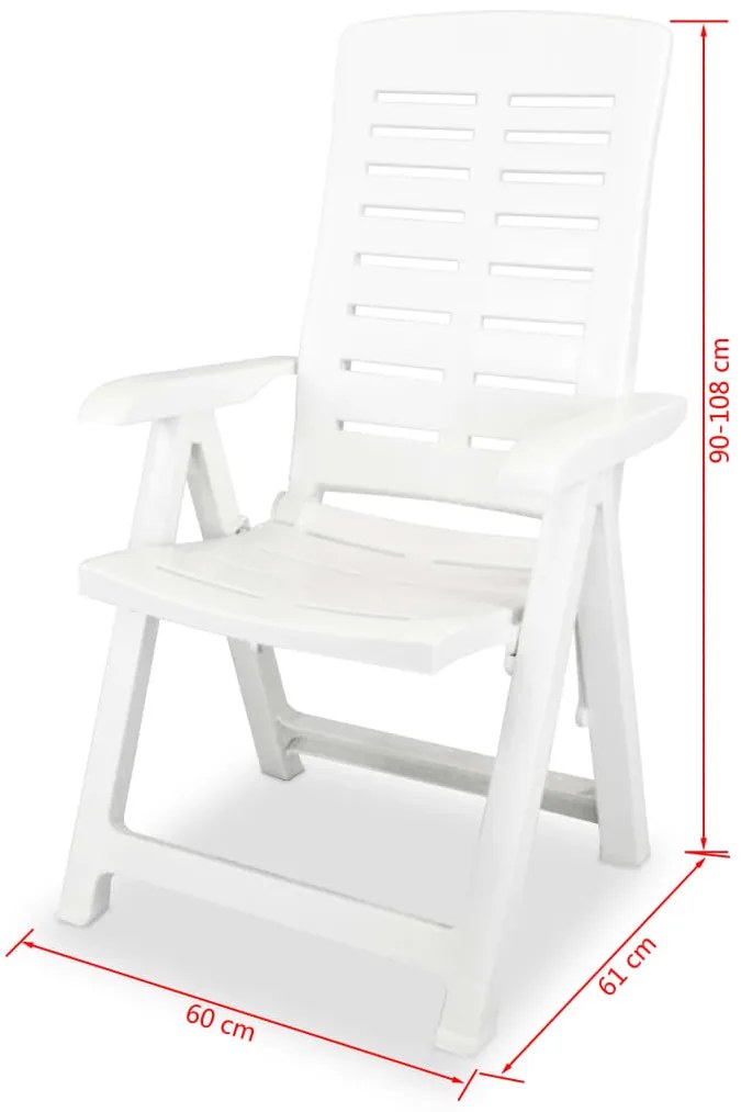 Conjunto de jantar de exterior 7 pcs plástico branco