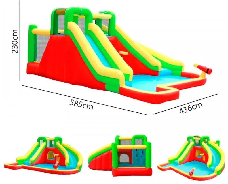 Castelo insuflável para crianças Water Jump Multicolorido (inclui ventilador)