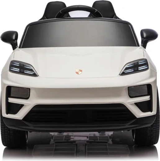 Carro elétrico para crianças até 5 anos Porsche Macan Turbo 12V, com bateria de lítio, Pneus de borracha, Controle remoto Branco