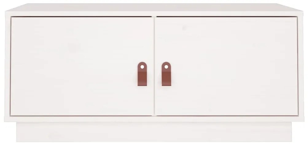 Mesa de centro 80x50x35 cm madeira de pinho maciça branco