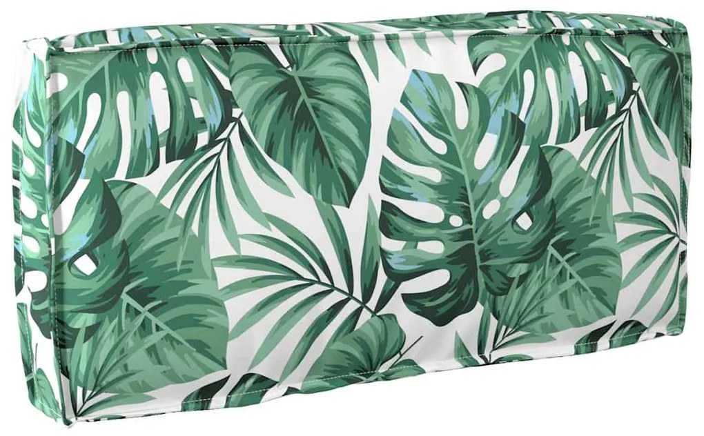vidaXL Almofada de Palete para Encosto Estampa de Folhas 80x40x12 cm em Tecido Oxford.