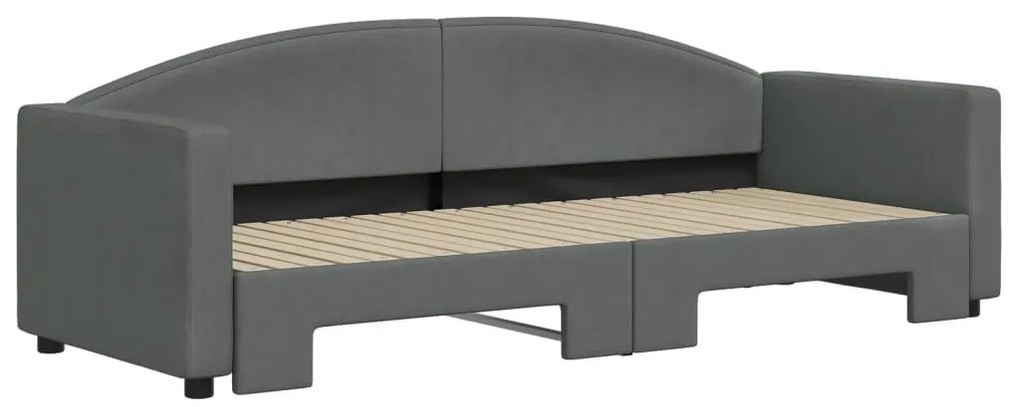 Sofá-cama com gavetão 80x200 cm tecido cinzento-escuro