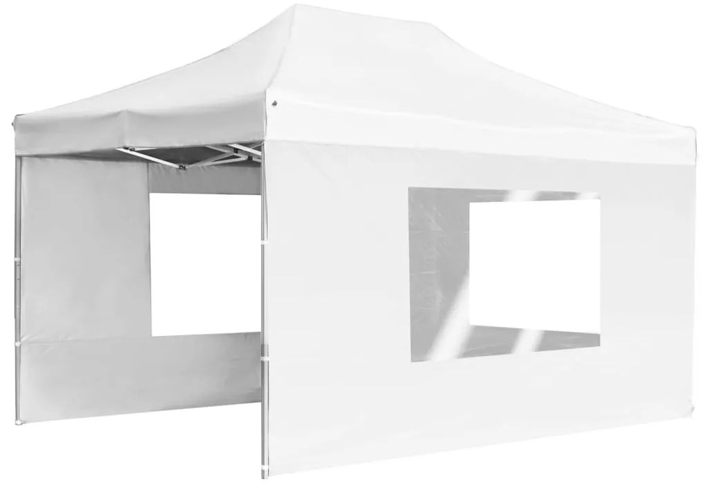 Tenda dobrável profissional com paredes alumínio 4,5x3m branco