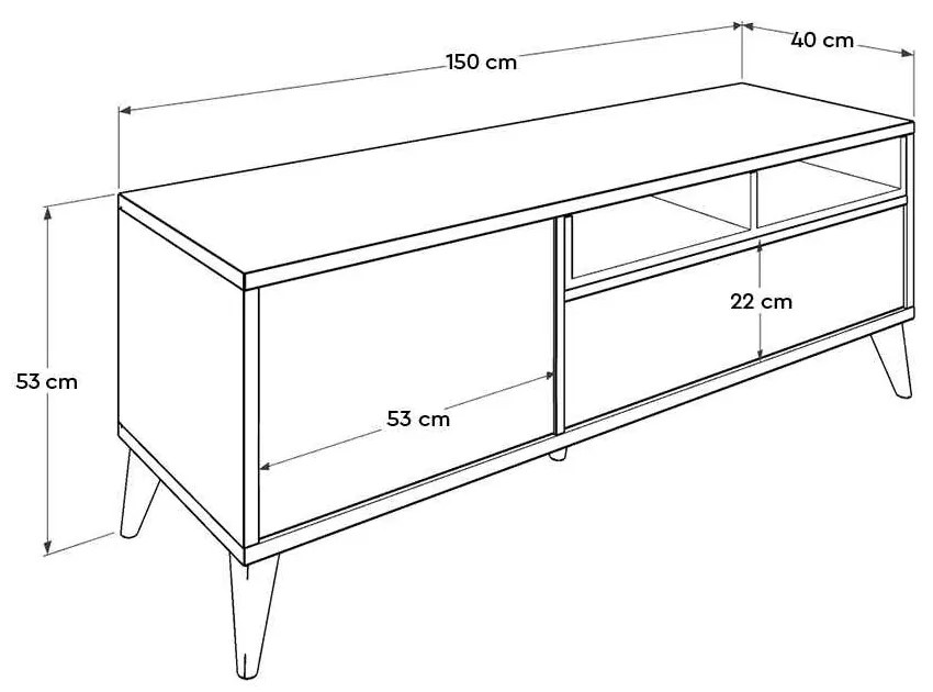 Móvel de TV "Cesar" – Branco – 150 x 53 x 40 cm – Design Moderno