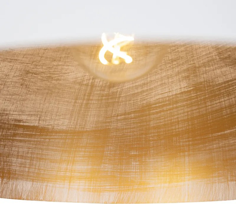 Candeeiro de suspensão industrial branco com dourado 50 cm - Magna Eco