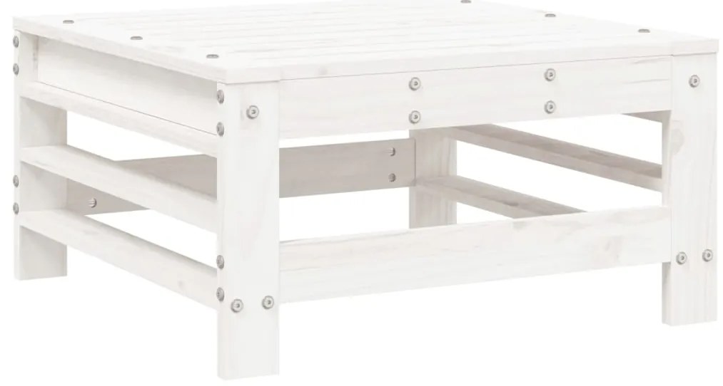 6 pcs conjunto lounge de jardim pinho maciço branco