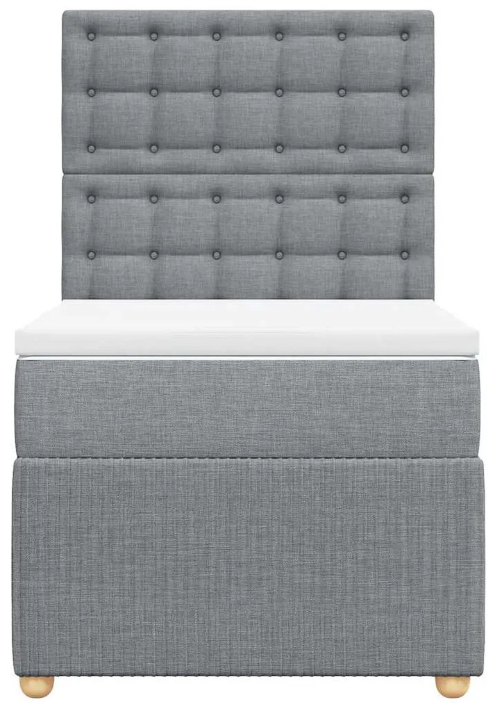 Cama com molas/colchão 90x200 cm tecido cinza-claro