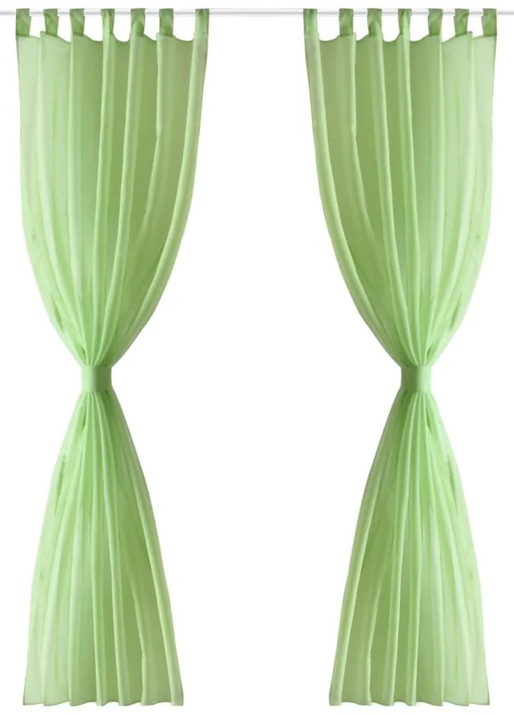 Cortina verde-maçã 140 x 175 cm 2 peças