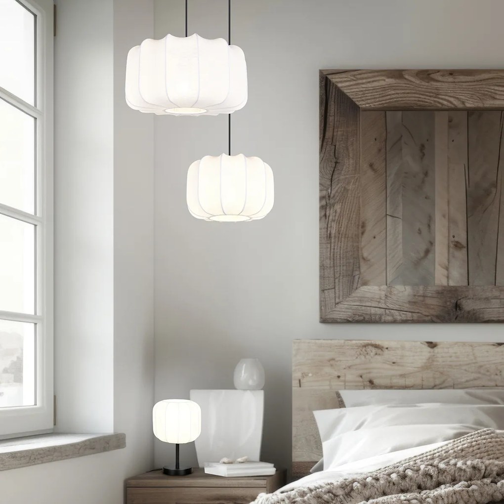 Candeeiro suspenso Japandi preto com branco 25cm - Madleine