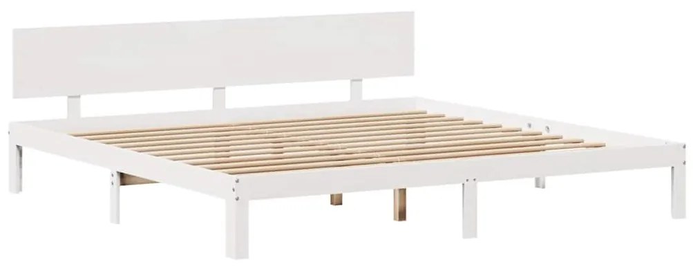 Estrutura de cama c/ gavetas 200x200 cm pinho maciço branco