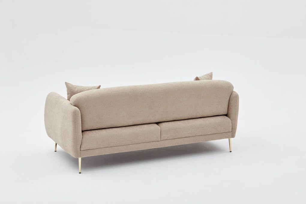 Sofá-Cama de 3 Lugares Simena – Bege Dourado – 210 cm