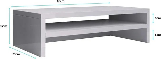 Suporte de Monitor Covas – 46x13 cm – Preto Brilho com 2 Compartimento