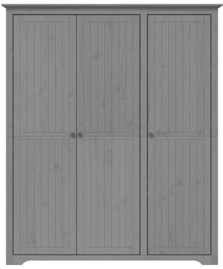 Roupeiro BODO 146x53,5x173 cm madeira de pinho maciça cinzento