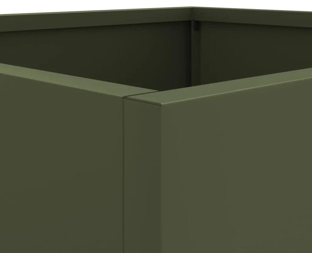 Vasos/floreiras 2 pcs 32x30x29 cm aço verde azeitona