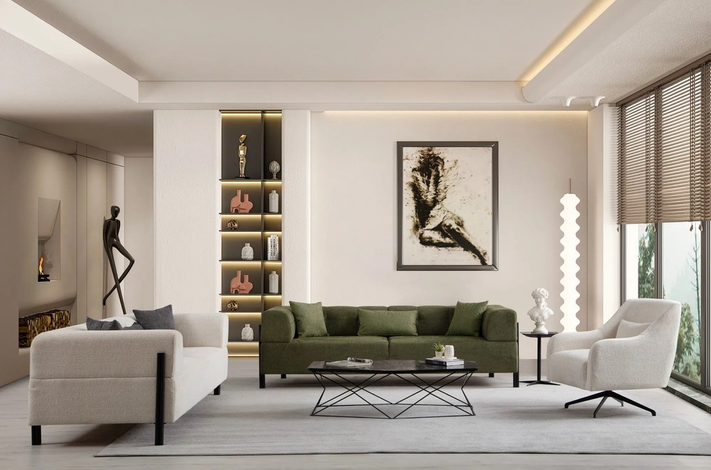 Sofá de 3 Lugares Gio – Branco – 225 cm x 93 cm x 75 cm