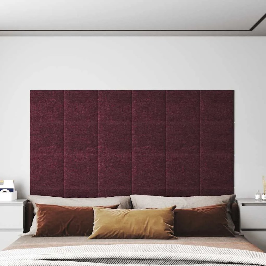 vidaXL Painel de parede 12 pcs 30x30 cm tecido 1,08 m² roxo