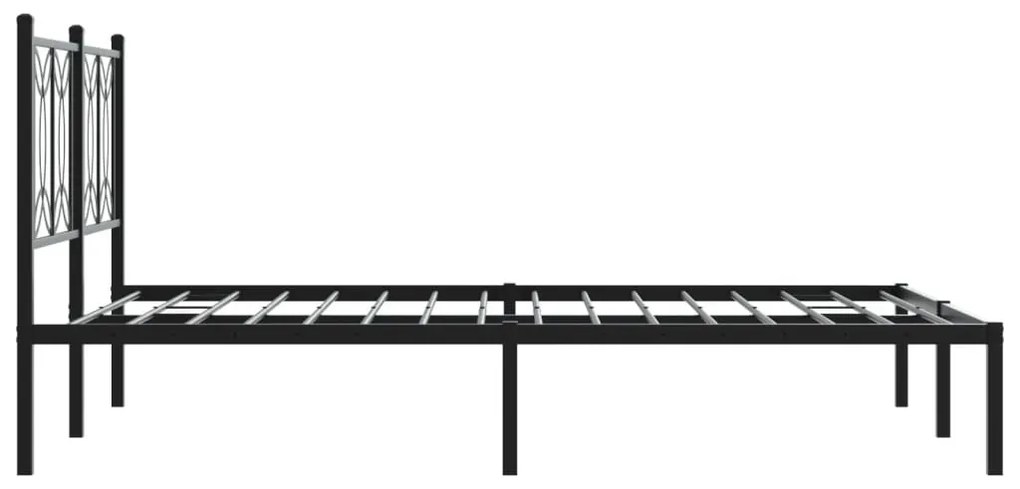 Estrutura de cama com cabeceira 135x190 cm metal preto