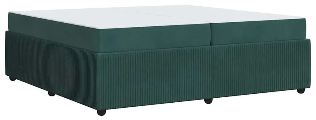 Estrutura de cama com colchão Verde-escuro 200 x 200 cm Veludo