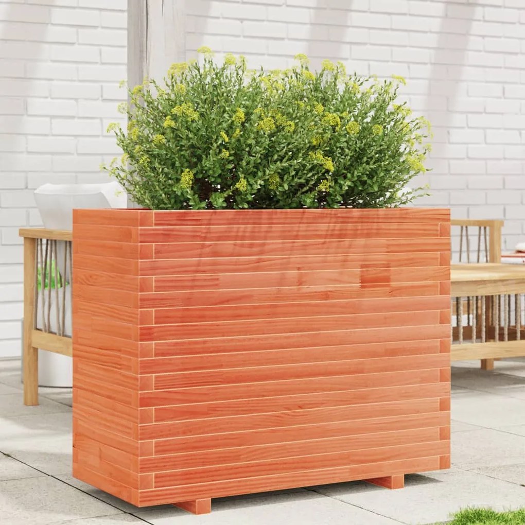 Vaso/floreira de jardim 90x40x72,5 cm pinho maciço castanho mel