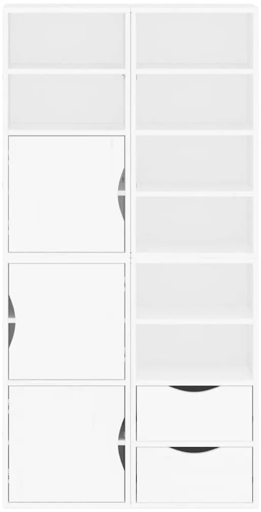 Móveis de apoio 4 pcs ODDA pinho de madeira maciça branco