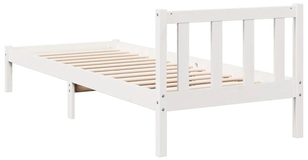 Cama extra longa sem colchão 90x220 cm pinho maciço branco