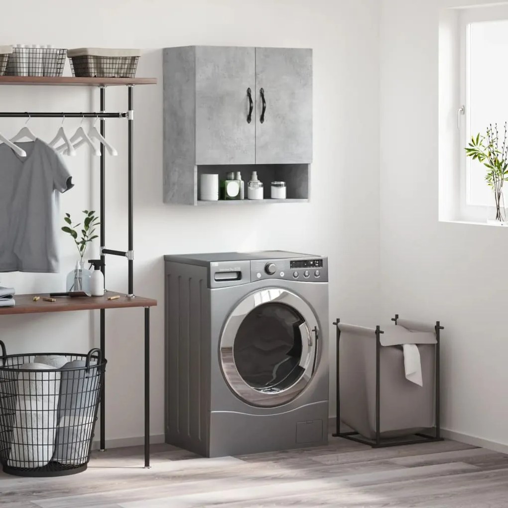 vidaXL Armário parede 60x31x70cm derivados de madeira cinzento cimento