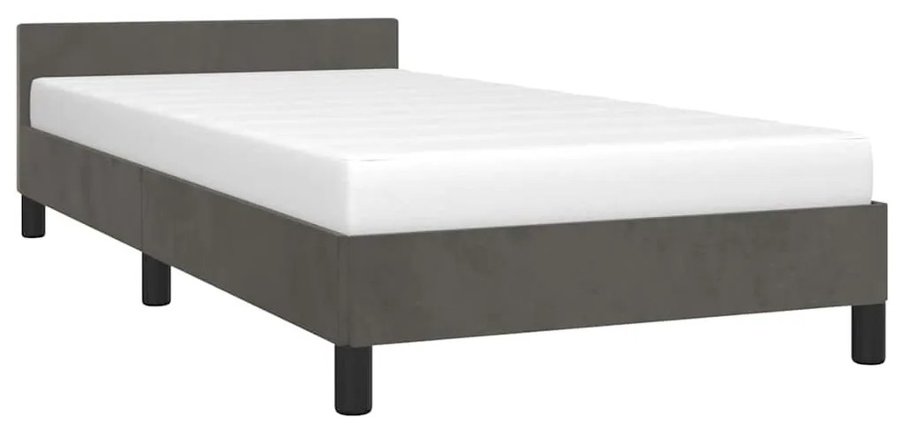 Estrutura de cama sem colchão 80x200 cm veludo cinzento-escuro