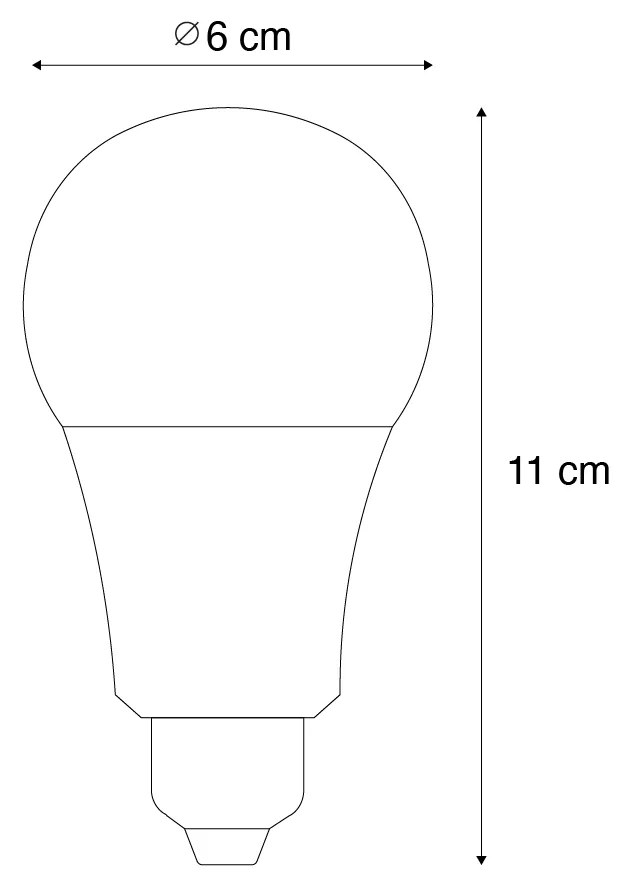 Lâmpada LED E27 regulável RGBW A60 Opala 9W 806 lm 2700-6500K