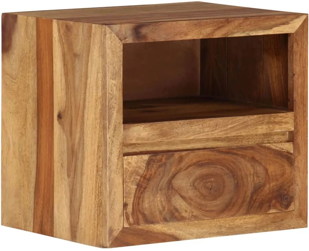 Mesa de cabeceira em madeira maciça de sheesham 40x30x35 cm