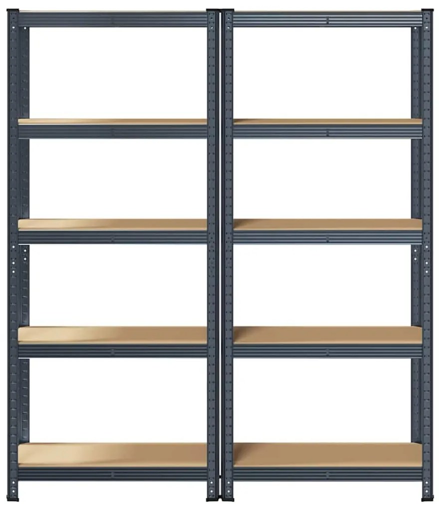 Prateleiras de armazenamento de 5 camadas 2 pcs aço antracite