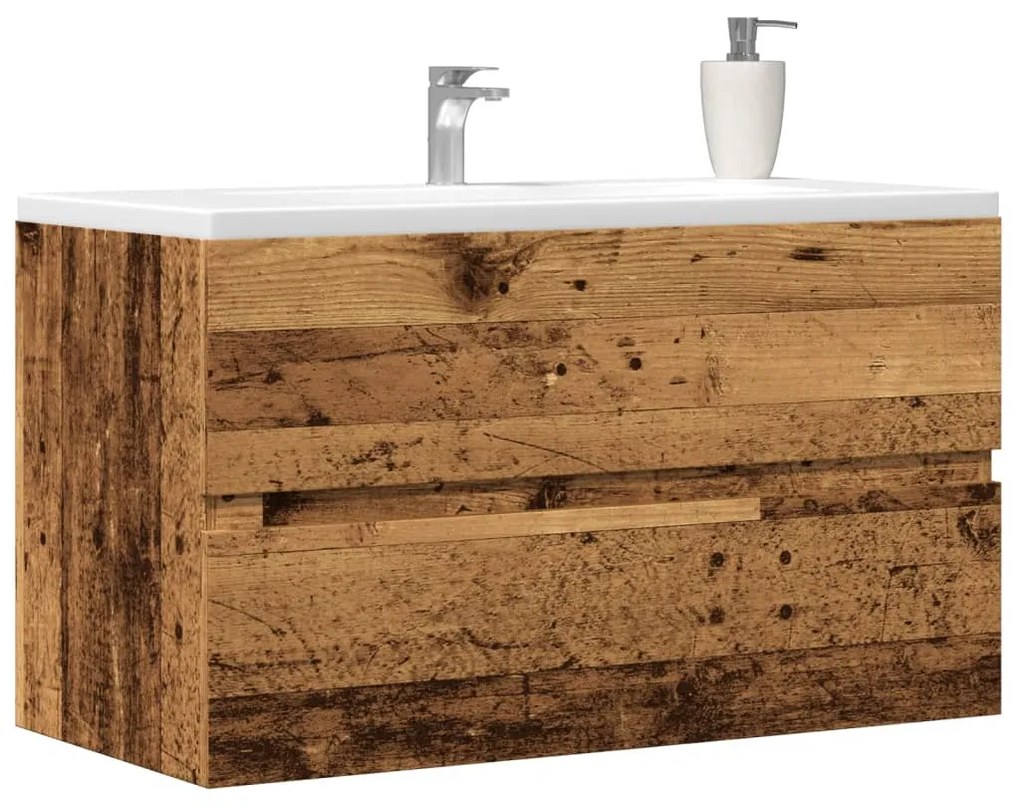 vidaXL Armário suspenso WC 80x38,5x45 cm deriv. madeira madeira velha