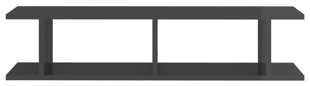 Estantes de parede 2 pcs derivados de madeira cinza brilhante