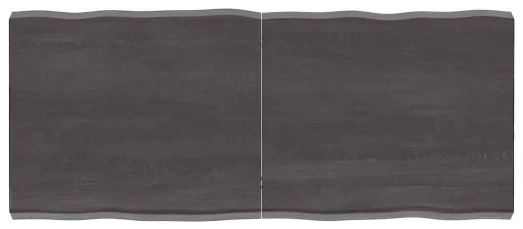vidaXL Tampo de mesa com bordas vivas maciço tratado castanho-escuro