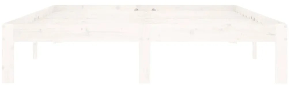 Estrutura de cama 140x200 cm pinho maciço branco