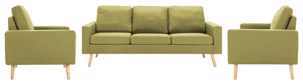 3056649 vidaXL 3 pcs conjunto de sofás tecido verde