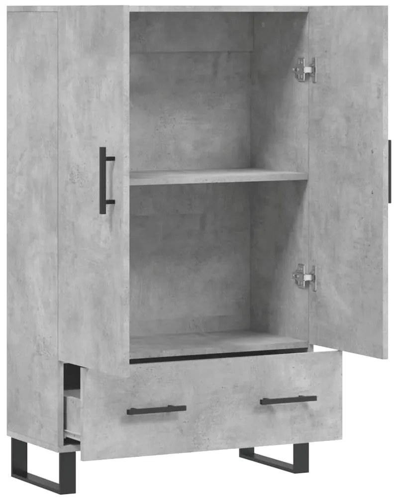 Aparador alto 69,5x31x115 cm derivados de madeira cinza-cimento