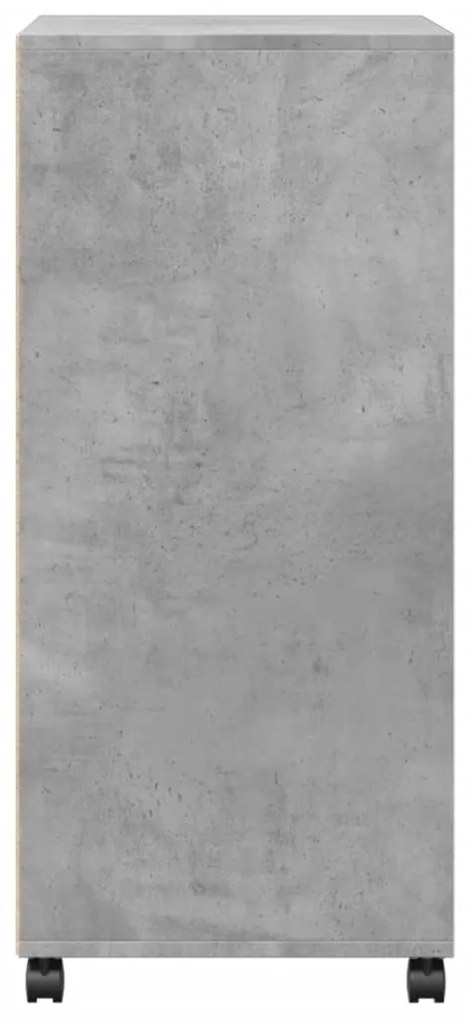 Móvel com rodas 55x40x91 cm deriv. de madeira cinzento cimento