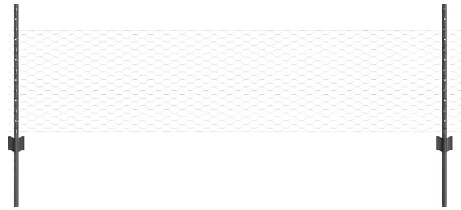 Postes de Cerca vidaXL 11 pcs U-Channel Cinza 60 cm Aço