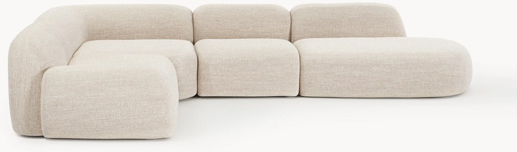 Sofá de canto modular XL em bouclé Wolke