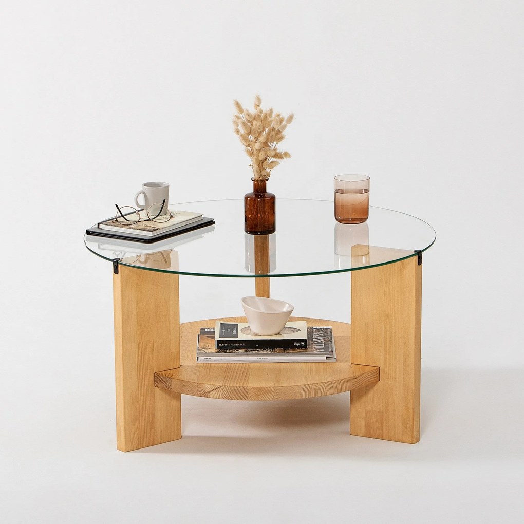 Mesa de Centro Mahal – Carvalho – 75x40x75 cm