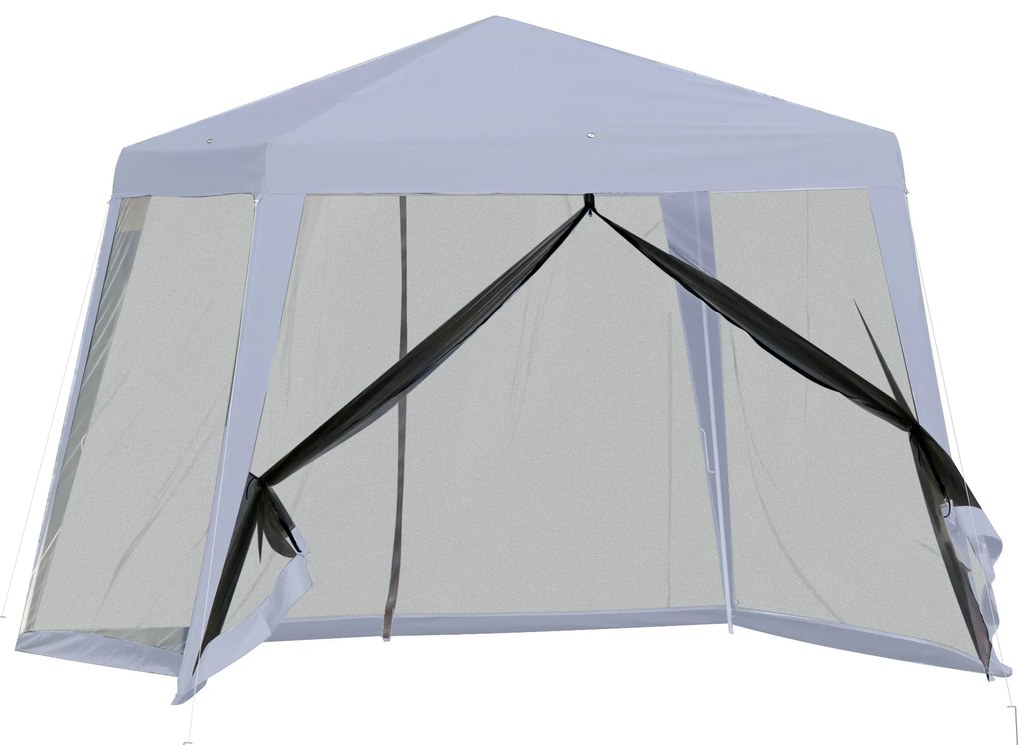 Tenda de Jardim 3x3m Gazebo com 4 Partes Laterais Mosquiteiro com Zípe