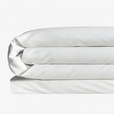 Capa De Edredom De Cetim Sampras 300 Fios Branco & Cama 135/140cm (220 X 220 Cm) - Sklum