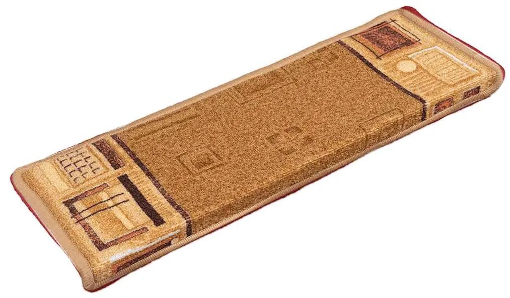 Tapetes de escada autoadesivos 15 pcs 65x21x4 cm bege