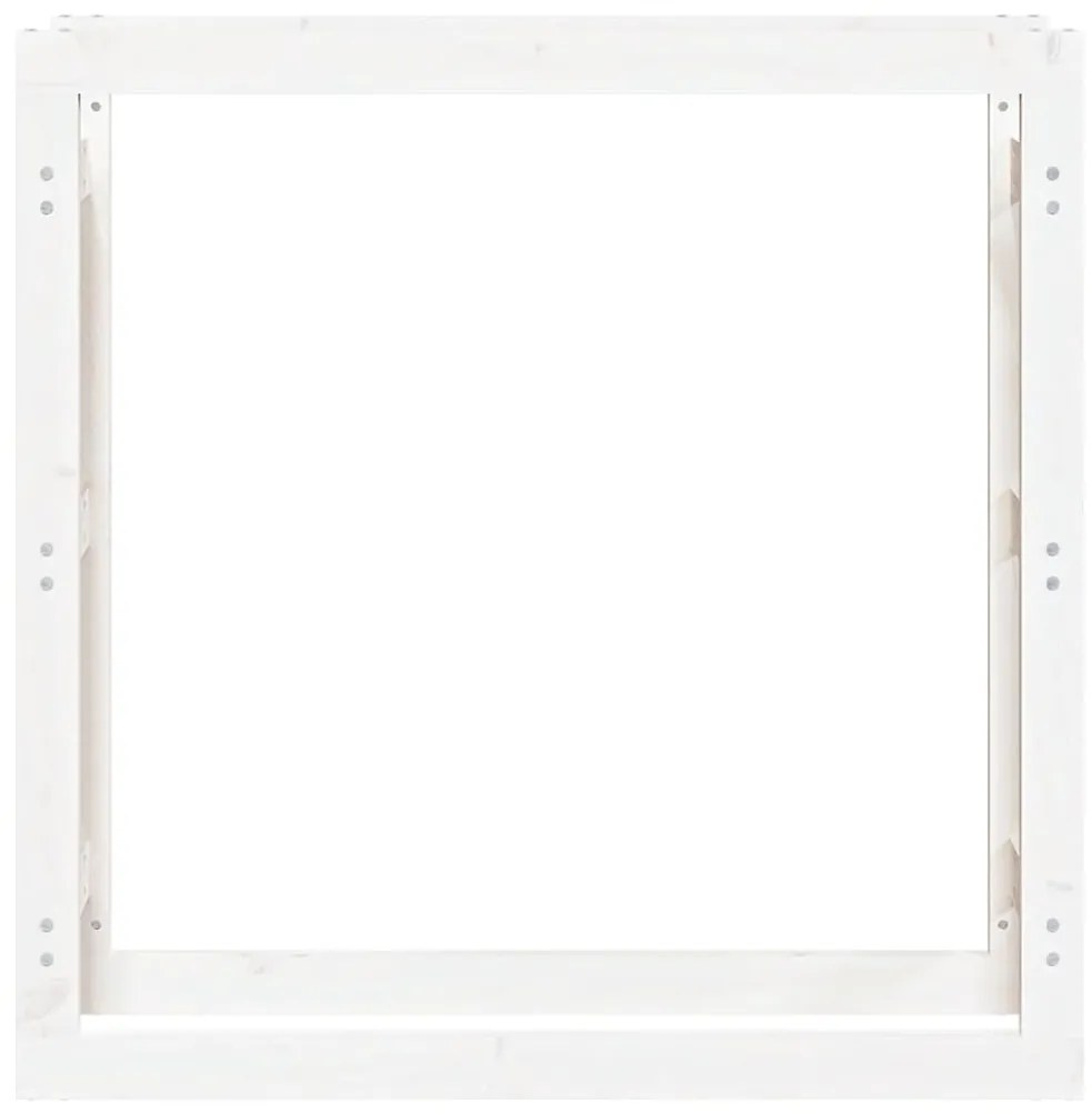 Suporte para lenha 100x25x100 cm pinho maciço branco