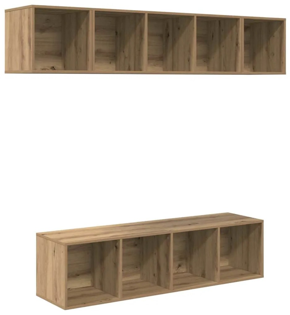 Conjunto de móvel de TV 4 pcs carvalho artisiano
