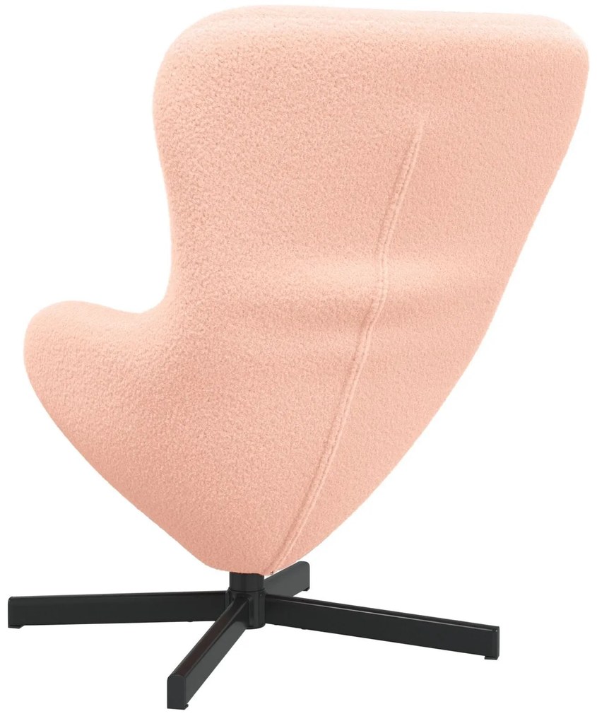Poltrona Ovo vidaXL Rosa em Tecido Semelhante à Lã