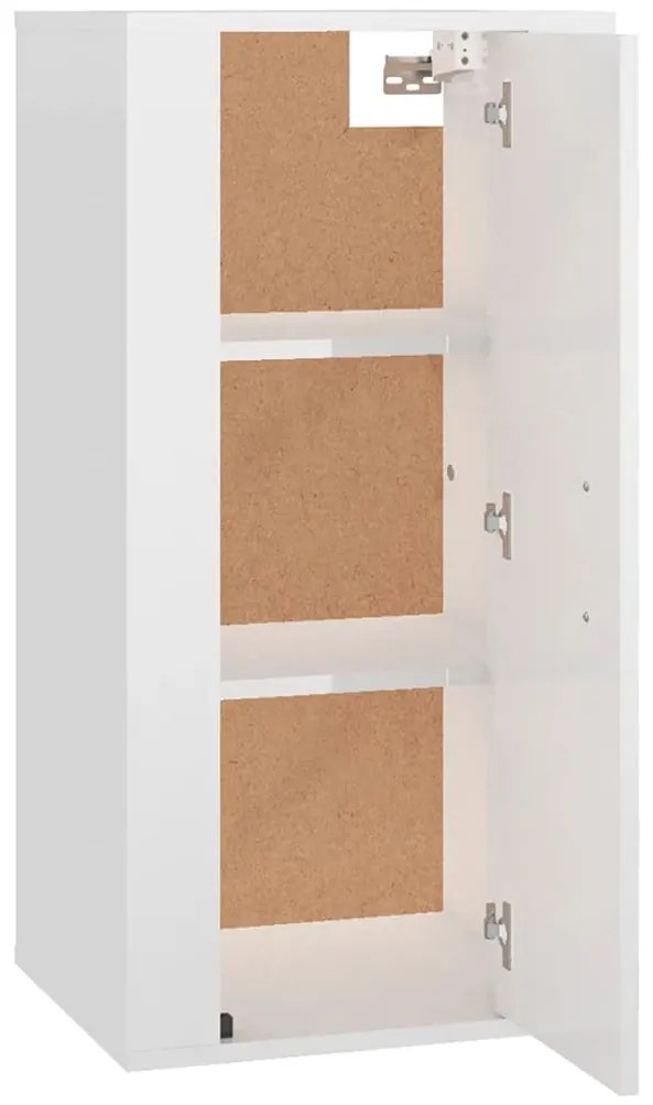 Móvel de TV de parede 40x34,5x80 cm branco brilhante